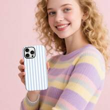 Magnetic For 13/14 Case Cute Stripes Phone Case, Shockproof Slim TPU And Hard PC Protective Phone Cover Compatible With MagSafe Designed For Wom Girls, Blue And White.Holiday Accessories.Phone Case, Suitable For 17 Pro Max/17 Air/ 16 Pro MAX/15 Pro Max/14 Pro/13 Pro/12/11, Personalized Phone Case For Men And Women, Middle Eastern Style - 設計2 - 查看 8