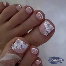 24 Pieces Spring/Summer European-Style White Edged Glittering Cute Flower With Diamond Decorated Foot Covers (Can Be Detached) And Wearing Armor - 彩色 - 查看 10