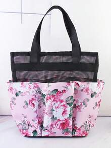 Large Capacity Floral Pattern Toiletry Organizer Bag, Foldable Design For Easy Storage And Space Saving - Multicolor - View 18