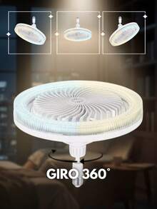 DOSYU Lámpara Premium con Ventilador Abanico 5 Aspas con Aromaterapia Cubierta de Cristal LED Incluye Control Remoto Socket Movible E27 Universal Ideal para Oficina, Hogar, Escuela - Blanco - Ver 9