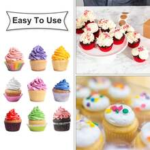 100 piezas de capacillos para cupcakes multicolor, resistentes al aceite y al olor, adecuados para cupcakes, muffins, frutos secos - Ver 10