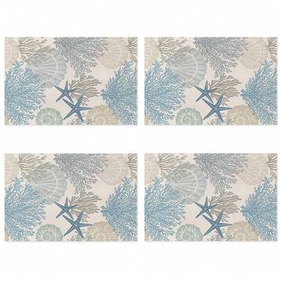 1pc/4pcs/6pcs Summer Polyester Decorative Placemats, Lemon Flower Design, Dirt-Resistant, Suitable For Home, Restaurant, Dining Table Decor, Household, Birthday, Celebration