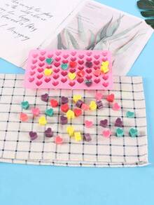 1 件装硅胶心形 55 腔冰块托盘，易脱冰块模具，巧克力模具 - 粉色 - 查看 4