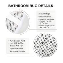 1/3/4PCS Floral Hat Bunny Easter Egg Polka Dot Bathroom Set (4 Pieces) Home Decor, Bathroom Curtain, Bathroom Set, Including Shower Curtain And Shower Curtain Set. This Decorative Bathroom Set Includes A Shower Curtain, U-Shaped Toilet Seat Cover, Non-Slip Mat, Toilet Seat Cover, And 12 Shower Curtain Hooks. Suitable As A Housewarming Gift, Birthday Gift, Holiday Gift, Or A Gift Between Boyfriends/Girlfriends. - Multicolor - View 8