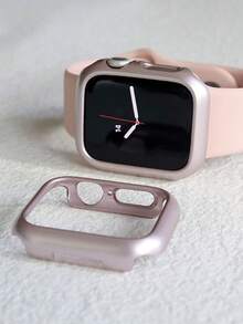 Huastonband 1件相容保護殼 PC 硬材質電鍍玫瑰粉鏤空框架 手錶保護框 適用於 Watch Ultra 3 2 1 SE S10 S9/S8/S7/S6/S5/S4/S3/S2/S1 系列 適合年輕時尚女孩 粉色女性手錶愛好者 38mm/40mm/41mm/42mm/44mm/45mm/46mm/49mm - 粉紅色 - 查看 3