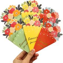 Set Kartu Ucapan Sampul Lipat Berbentuk Buket 6 Buah, Kartu Ucapan Ulang Tahun, Liburan, Perayaan Pesta, Kartu Ucapan Berkat, Undangan, Surat Cinta - Gaya 1 - View 1