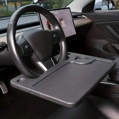 Plateau de volant de voiture polyvalent - Bureau automobile 2-en-1 durable pour manger et travailler - Organisateur de véhicule universel pour un confort de conduite sans faille