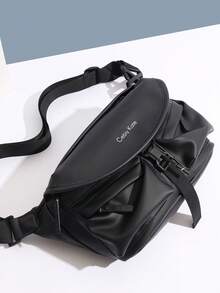 校园男士斜挎包，街头风休闲单肩包，轻便耐用学生斜挎包 - 長方形 - 查看 3