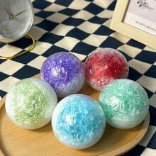 Creative Handmade Ice Crush Squishy Ball, Slow Rebound Stress Relief Toy, Shapeable Star Slushie Noise Ball For Decompression - Đỏ - Xem 4