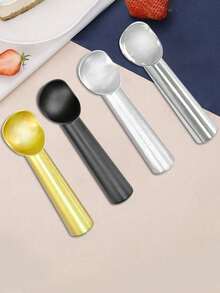 Stylish Gold & Silver Ice Cream Scoop Set - Premium Stainless Steel Ice Cream Scooper - Perfect Kitchen Gadget Gift For Ice Cream Lovers, Chefs, And Bakers - Multicolor - View 4