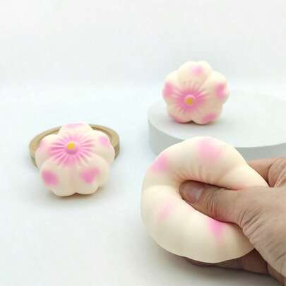 1pc Squishy Sakura Flower - Soft Sakura Flower - Office Toy - Stress Relief Toy - Squeeze Toy - Soft Toy - Squishy Toy - Fidget Toy - Stitch Toys - Travel Toys - Birthday Gift - Halloween Gift - Christmas Gift - Gift - Toys - Games