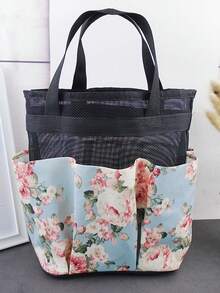 Large Capacity Floral Pattern Toiletry Organizer Bag, Foldable Design For Easy Storage And Space Saving - Multicolor - View 15