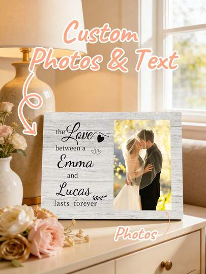 Personalized Photo Frame With Quotes. Choose From Multiple Colors To Customize Your Photo And Text. Click To Capture Precious Moments.