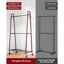Ml Clotes Rack - Cloting Racks  Anging Clotes Wit Two Anging S 4 Ooks And Mes Self Triangular Coat Rack   Closet  36.5" X 6.9" X 72.8" Black - Black - View 4