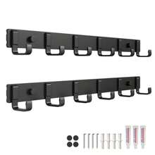 6-Inc  Mount Coat Rack Wit 6 Ooks Compact Ooks  Anging Coa A Jacket Bags And Purses In Entryway   Or Closet Install Wit Strong Glue Or Screws 2-Pack - Black 2 Pack - View 1