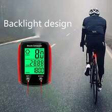 Medidor de código con para bicicleta con pantallaáctil, velocímetro, odómetro, medidor de código, medidor de código con luminoso, odómetro 7AT9 - Rojo - Ver 5