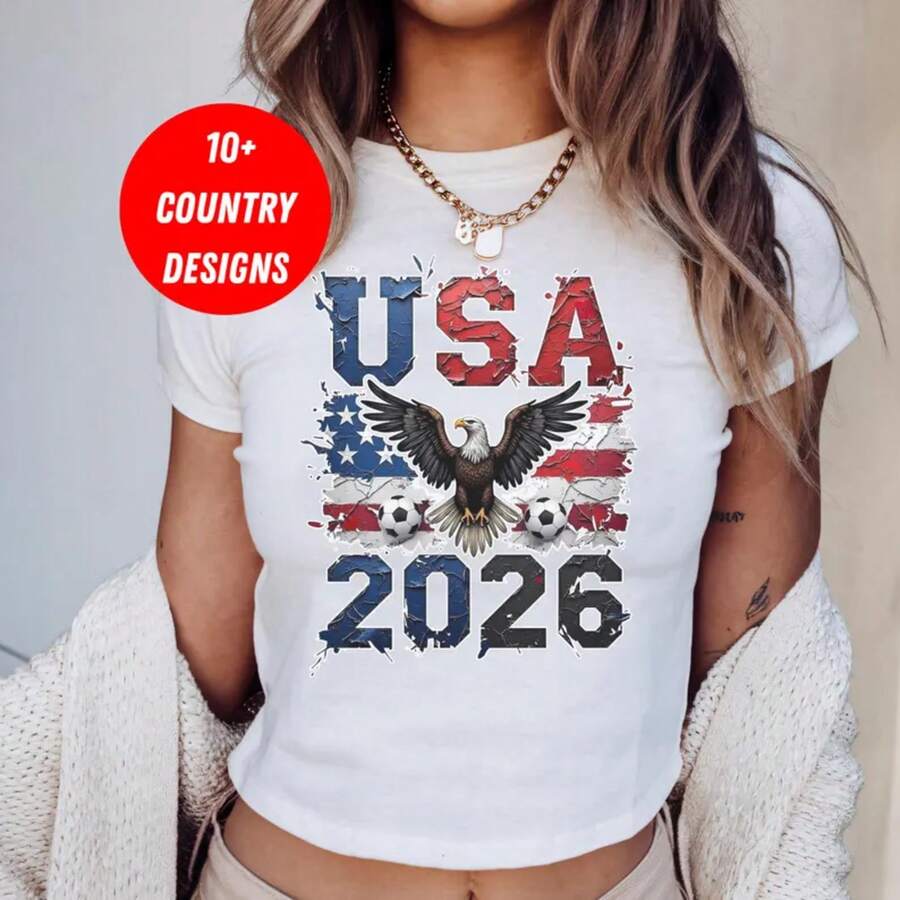 Camiseta de bebé de la Copa Mundial 2026 con talla grande de 10 iconos ...