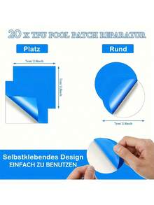 Self-Adhesive Pool Liner Patch, PVC Repair Kit For Inflatables - Swimming Pool, Water Leak Sealing Tape Waterbed Swimming Pools Inflatable Boat Laps & Square, For Air Mattress, Tent, Canvas Canopy, Rectangular & Round Shapes Vinyl Patch For Air Mattress, Spring Essentials, Summer Essentials, Spring And Summer Essentials, Spring Decor, Summer Decor. - Multicolor - View 7