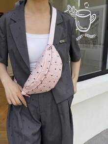 Túi đeo chéo dệt rỗng thời trang, túi đeo hông dệt đa năng dành cho nữ, túi đeo ngực thường ngày, thích hợp cho kỳ nghỉ, thể thao, đi biển, túi đựng điện thoại. - Hồng - Xem 2