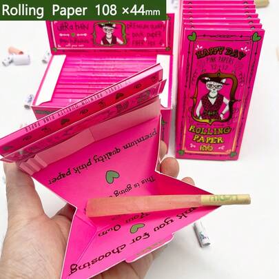 12 Booklets (1 Box) /6 Booklets/ 3 Booklets. Each Booklets 32 Sheets, 4.25 Inches (108 X 44), Ultra-Thin Transparent Rolling Paper, With Filter Tips,Contains Gum Arabic, Slow-Burning, Slim Cigarette Paper, Suitable For Hand-Rolling Devices.