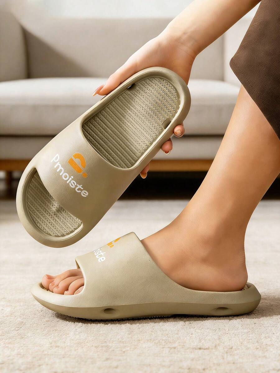 Pmoiste Women's Drainage Striped Bottom Thick Soft Slippers, Green - Mint Green - View 1