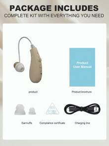 可充电助听器耳机，聚合物锂离子电池，音频增强，清晰沟通助听器耳机。 - 查看 5