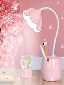 1pc LED Desk Lamp, USB Rechargeable, Cute Flower Shaped Study Lamp, Bedroom Bedside Reading Light - Multicolor - View 8
