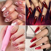 Cat Eye Magnetic Nail Set - 3 In 1 Nail Magnet For Cat Eye Gel Nail Polish Heart Shape, French Stripes, Wide Light Effect Magnetic Nail Art Tools Home DIY Salon Nail Design - 2 Pieces (heart Shape + Stripes) - View 7