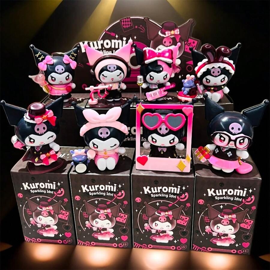 SANRIO 1个三丽鸥酷美娃娃玩具模型盒 - PVC材质 - 可作桌面、办公室、汽车装饰 - 适合作为万圣节、圣诞节和生日礼物送给朋友和女朋友，礼物清单上的首选，盲盒系列