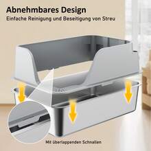 DEVOKO Stainless Steel Cat Litter Box XXL, Stainless Steel Cat Litter Box, High-Walled, Large, Leak-Proof, Free XXL Mat & Metal Scoop, Easy To Clean - XXL - View 7