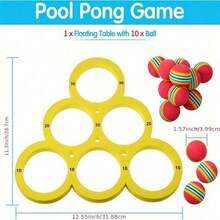 Water Floating Pool Game Throwing Toy -Floating Pool Game With Numbered Targets & 10 Colorful Golf Balls - For Beach, Lake, Swimming Pool Toy, As Halloween Gift,Family Party Supplies-A Must Have For Summer,Beache Essentails - Yellow - View 6