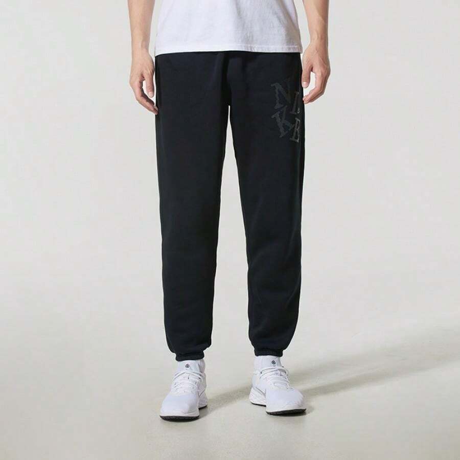 Nike Men's Knit Pants AS M NK CLUB BB CUFF JGGR NEOV, Fleece Lined Warm And Breathable Trousers HV7014-010 - Black/White - View 1
