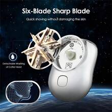 Portable Waterproof Mini Electric Shaver TYPE-C Pocket Beard Trimmer - 紫色的 - 查看 4