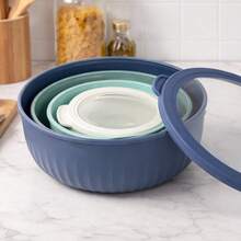 4-Piece Mixing Bowls With Airtight Lids, Nesting Salad Bowl Set For Kitchen Prep, Baking, Cooking & Food Storage, Space-Saving Design - View 7
