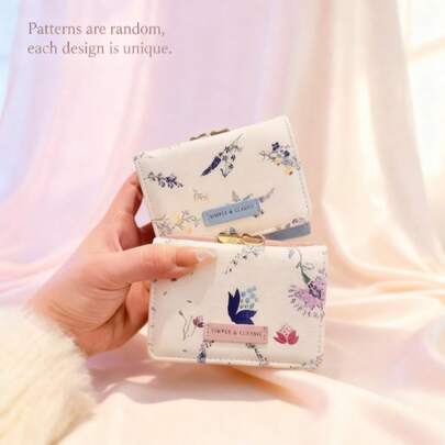 Lente 2026, nieuwe Koreaanse versie, lief en uniek bloemenpatroon, 30% korting, prachtige korte portemonnee & muntzakje