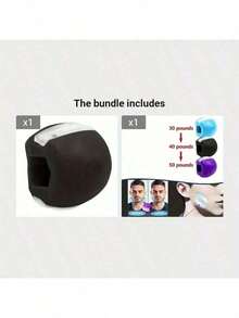 男女通用面部按摩器、咀嚼球、咬合训练器、下颌线训练器，适用于下巴、面部和颈部锻炼 - 彩色 - 查看 7