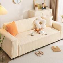 sofás y sofásFundas para Sillones Funda de Sofá Individual Tela de Terciopelo Jacquard Suave y Cómoda Muy Elástica Lavable Adecuada para Sofás Individuales de 80-120 cm de Ancho - blanquecino - Ver 7