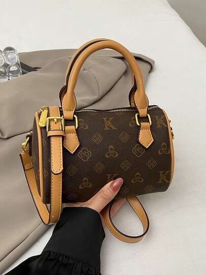 2026 Vintage kleine Boston Handtasche, klassische Bucket Form Umhängetasche, modische PU-Leder Trage-Handtasche mit Metallzubehör, leichte Mehrzweck-Schultertasche, geeignet für den täglichen Lässig-Stil, Arbeitsweg, Wochenendausflug, Date, passt zu Kleidern, Jeans und Jacken, unverzichtbarer Retro-Stil Handtaschenklassiker für Frühling und Sommer