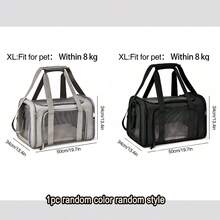 1 pièce Couleur et style expédié au hasard, Sac de transport pour chat, Sac de transport portable pour petits chiens, Sac à dos pour chat pliable et respirant - Multicolore - Voir 13