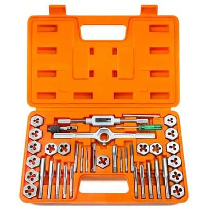40pcs Tap And Die Set METRIC Standard Thread Repair Kit M3 M4 M5 M6 M7 M8 M10 M12 Both Coarse And Fine Types Ential Threading Tool Kit With Plete Handles Accories And Case