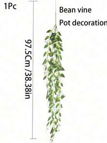 1株人造悬挂植物，仿真悬挂绿植，盆栽装饰植物，仿桉树藤蔓，曼陀罗藤蔓盆栽，适合室内/室外架子装饰，情人节礼物（不含花盆） - 綠色 - 查看 4