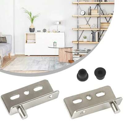 2Pcs/Set CT Corner Codes Stainless Steel Concealed Upper Lower Hinge Clips Black/Silver Multifunction Furniture Hinge Hardware