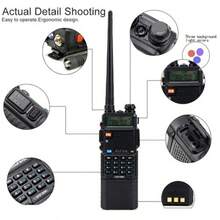 BAOFENG UV-5R Dual-Band Handheld Walkie-Talkie, Long-Range Portable Two-Way Radio, Suitable For Outdoor Adventures/Hiking/Hotel Property Use - Black - View 4