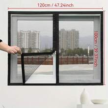 Self-Adhesive Zipper Mosquito Net, Mosquito Net, DIY Customizable Mosquito Net - Black - View 3