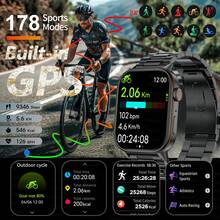 KENPANG 2026新款通用GPS智能手表系列10，男女通用，内置高精度GPS定位，2.01英寸全触控屏，支持蓝牙通话、语音助手、提醒功能，时尚可穿戴设计，178+运动模式，指南针，健身追踪器，活动追踪器，GPS运动轨迹，IP68级防水，户外运动智能手表，兼容安卓和iOS系统，是送给亲朋好友的最佳礼物。 - 彩色 - 查看 3