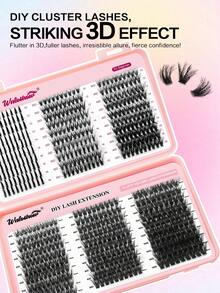 Waloshow 600片蓬松8D纤长假睫毛，0.07mm D卷度，30D-100D/10-18mm混合长度貂毛单根假睫毛，自然柔软，适合任何妆容。睫毛簇，单根假睫毛，假睫毛 - D - 查看 7