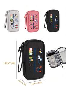 1. Túi đựng phụ kiện điện tử du lịch, in hình cáp và sạc dự phòng, phụ kiện du lịch thiết yếu - Túi đựng đồ kỹ thuật số nhiều ngăn, khóa kéo, túi đựng phụ kiện điện tử di động để đựng cáp sạc, ổ cứng ngoài và sạc dự phòng. - Nhiều màu - Xem 12