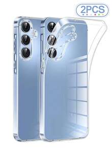 2 件装极简透明防摔手机壳，适用于三星 Galaxy S25/S25PLUS/S25 Ultra/A16/A36/A26/A56/A50/A12/A32/A52/A72/A51/A21S/A13/A14/S24/S24PLUS/S24Ultra/S20/S23/S22/A53/S20FE/S21，适用于小米 11/12Pro/12/12X/13Pro/14Pro/15Pro/X3pro，适用于 10/9/Note9/12c/Note11pro/Note8Pro/9C/9a，国际版，非国内版 - 無色 - 查看 30