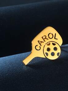1pc Customized Pickleball Name Pin, Minimalist Stainless Steel Letter Badge Brooch For Boy, Pickleball Lover Gift - Multicolor - View 5