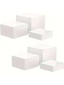 3/6pcs Stackable Acrylic Dessert Display Stand, White Rectangular Dessert Box, Multiple Sizes Available, Suitable For Party, Buffet, Wedding Decoration, Bridal Shower, Baby Shower, Birthday Party, Dessert Display, Christmas And Holiday Party Decor - White Square - View 4